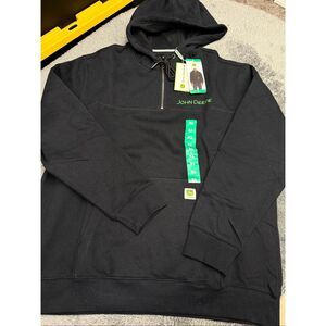 John Deere Black Quarter Zip Hoodie Size Men’s XL. Brand new with tags!
